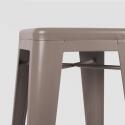 Lot de 4 tabourets en métal mat