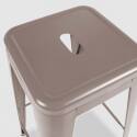 Lot de 4 tabourets en métal mat