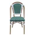 Chaise de bistrot parisien en aluminium et rotin synthétique