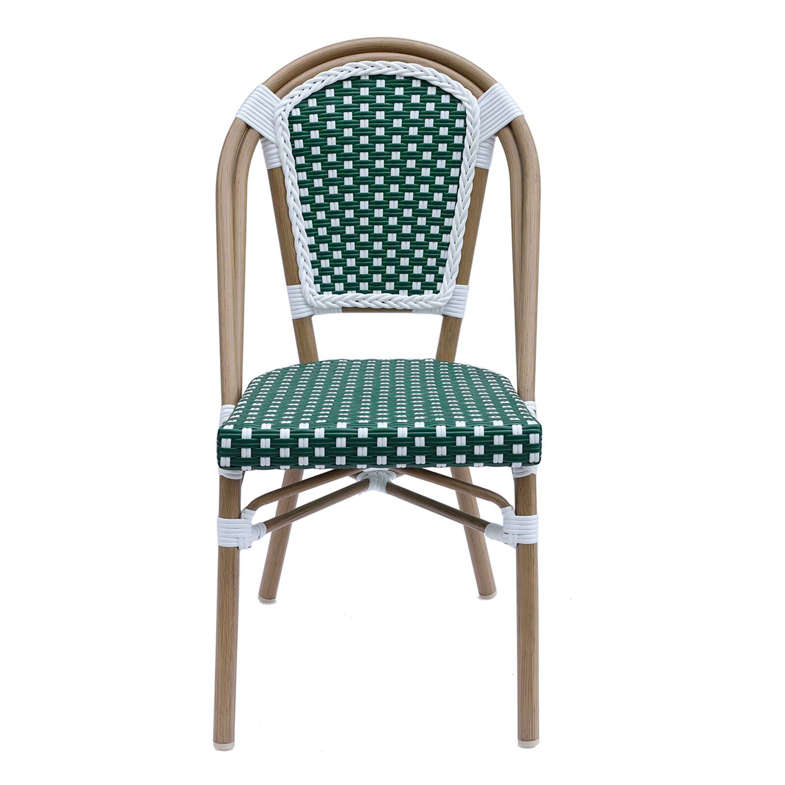 Chaise de bistrot parisien en aluminium et rotin synthétique