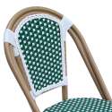 Chaise de bistrot parisien en aluminium et rotin synthétique