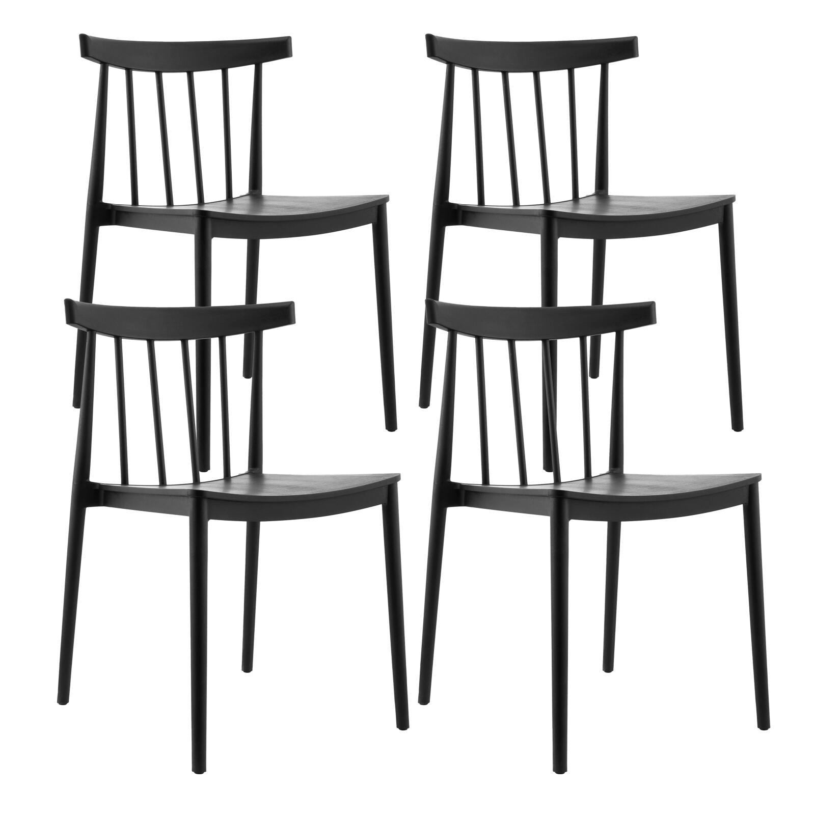 Lot de 4 chaises de terrasse en plastique