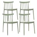 Lot de 4 chaises de terrasse en plastique