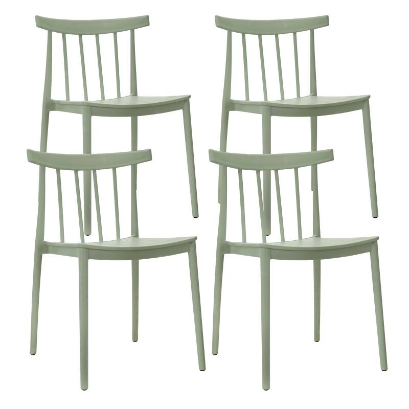 Lot de 4 chaises de terrasse en plastique