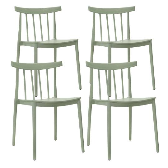 Chaises de terrasse de restaurant en plastique ajourées - Lot de 4 | Mobeventpro