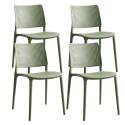 Lot de 4 chaises de terrasse en plastique