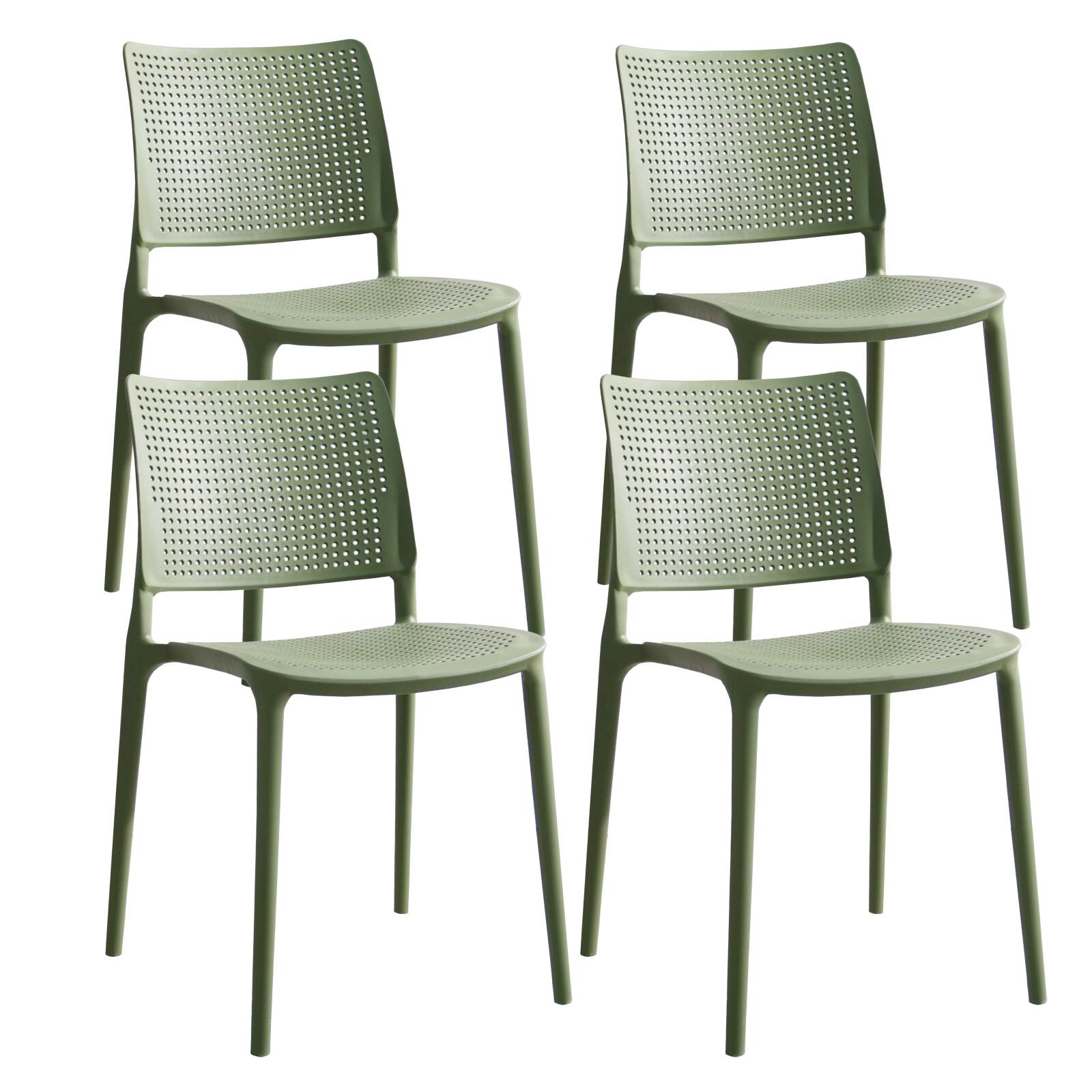 Lot de 4 chaises de terrasse en plastique