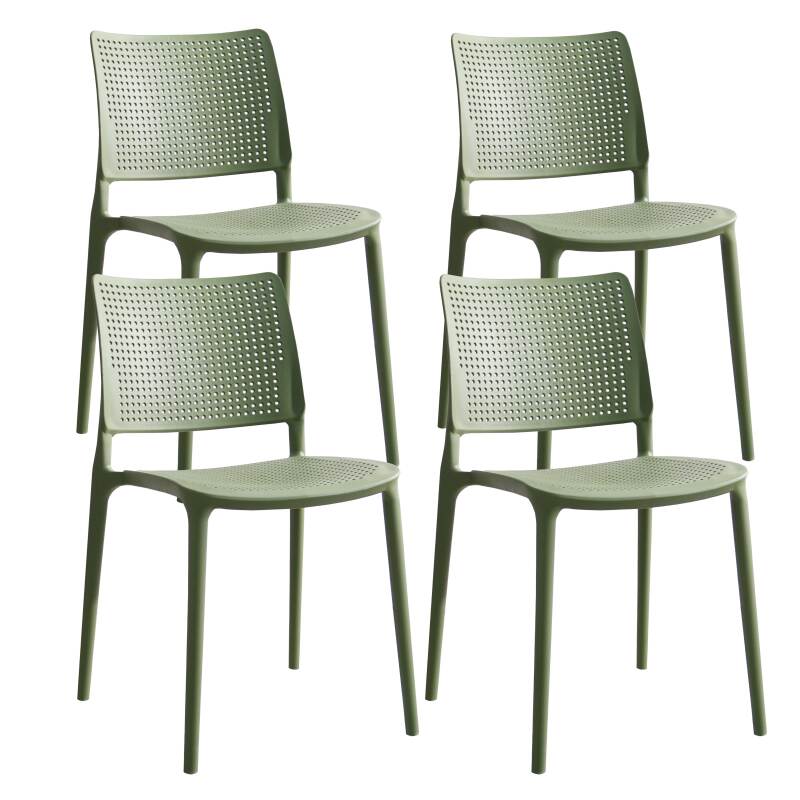 Lot de 4 chaises de terrasse en plastique
