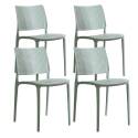Lot de 4 chaises de terrasse en plastique