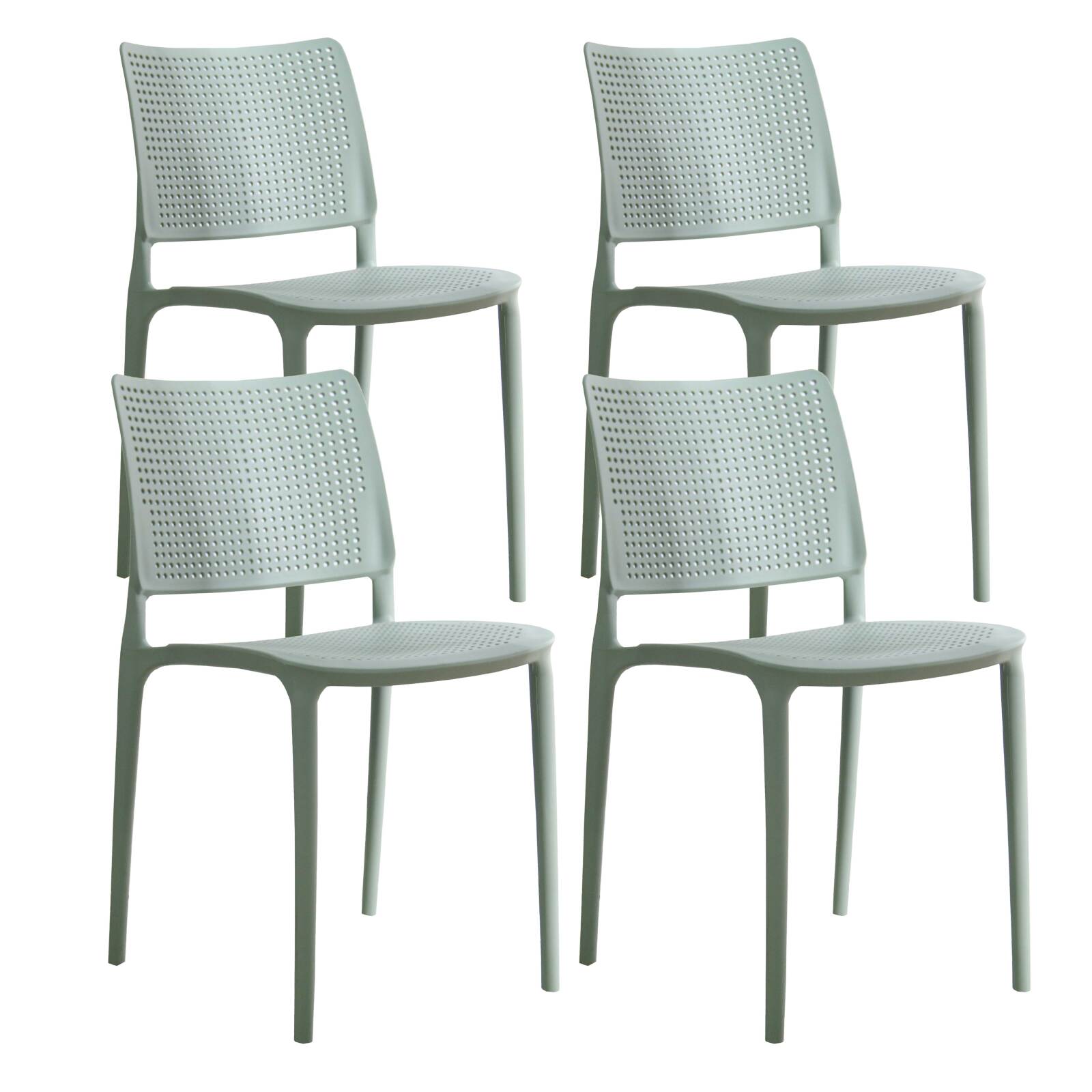 Lot de 4 chaises de terrasse en plastique