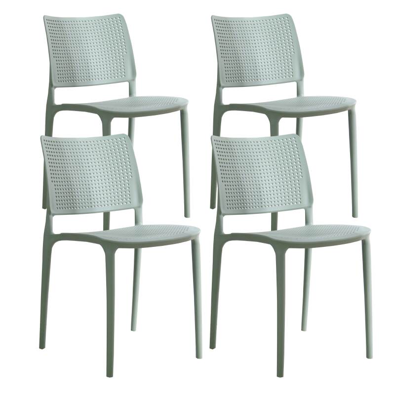 Lot de 4 chaises de terrasse en plastique