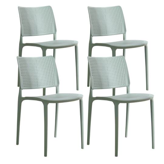Chaises de terrasse de restaurant en plastique ajourées - Lot de 4 | Mobeventpro