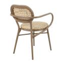 Chaise de terrasse en aluminium et rotin synthétique avec accoudoirs