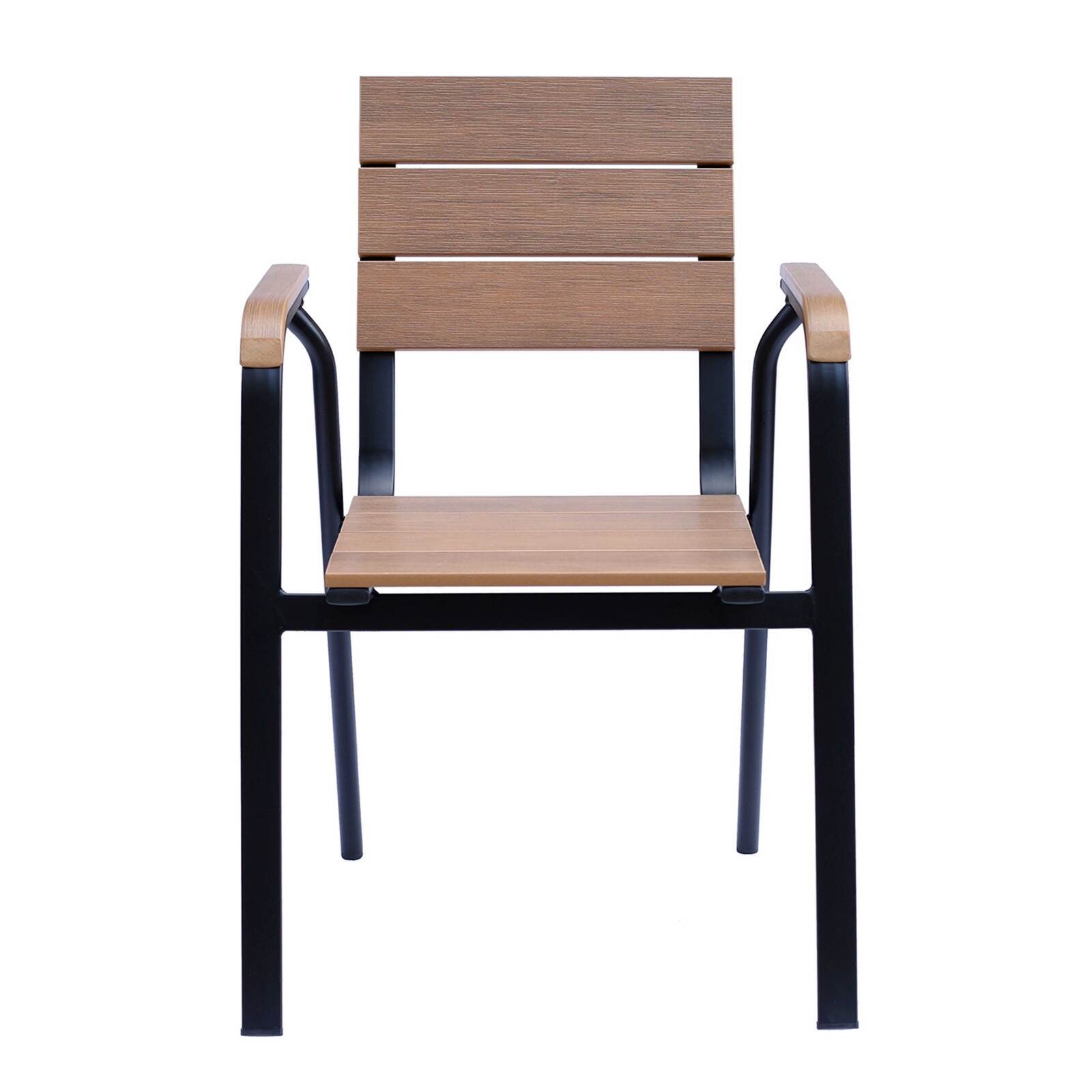 Chaise de terrasse avec accoudoirs en aluminium et polywood Chaise de terrasse avec accoudoirs en aluminium et polywood