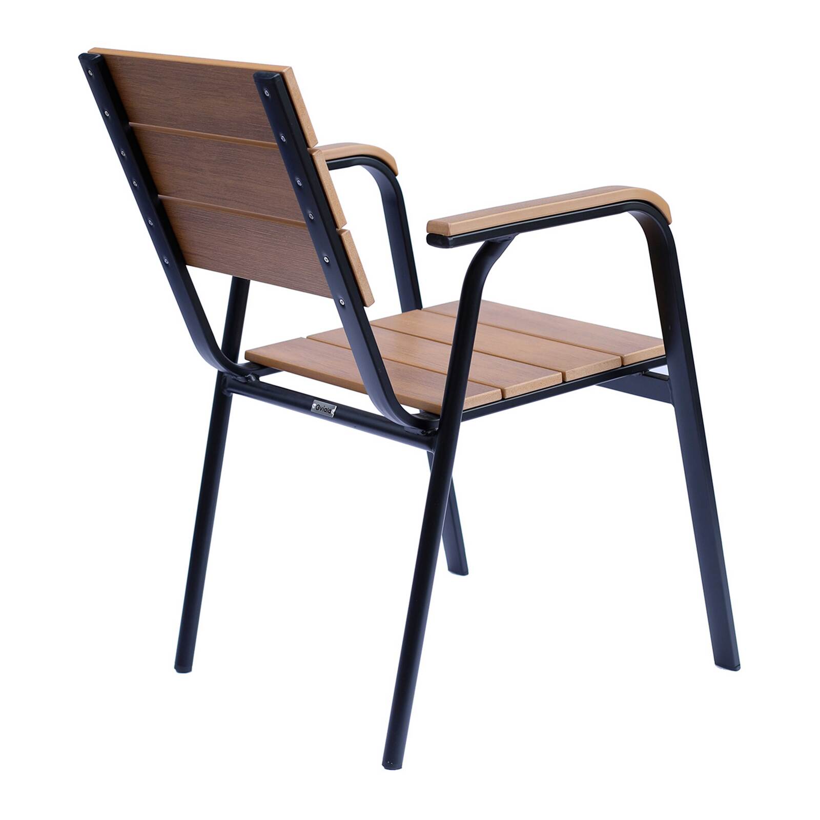 Chaise de terrasse avec accoudoirs en aluminium et polywood