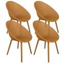 Lot de 4 chaises de terrasse en plastique