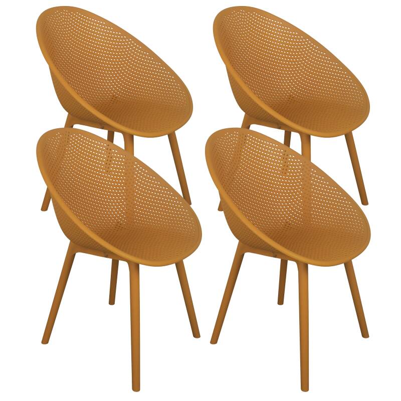 Lot de 4 chaises de terrasse en plastique