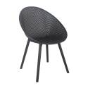 Lot de 4 chaises de terrasse en plastique