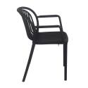Chaise de terrasse en plastique avec accoudoirs