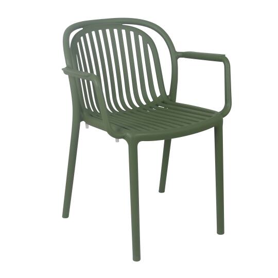 Chaise de terrasse de restaurant en plastique avec accoudoirs ajourée | Mobeventpro
