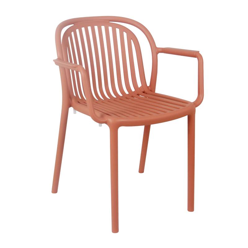 Chaise de terrasse en plastique avec accoudoirs