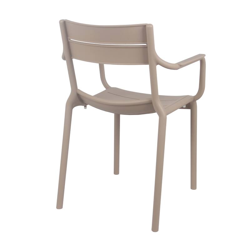 Chaise de terrasse en plastique avec accoudoirs