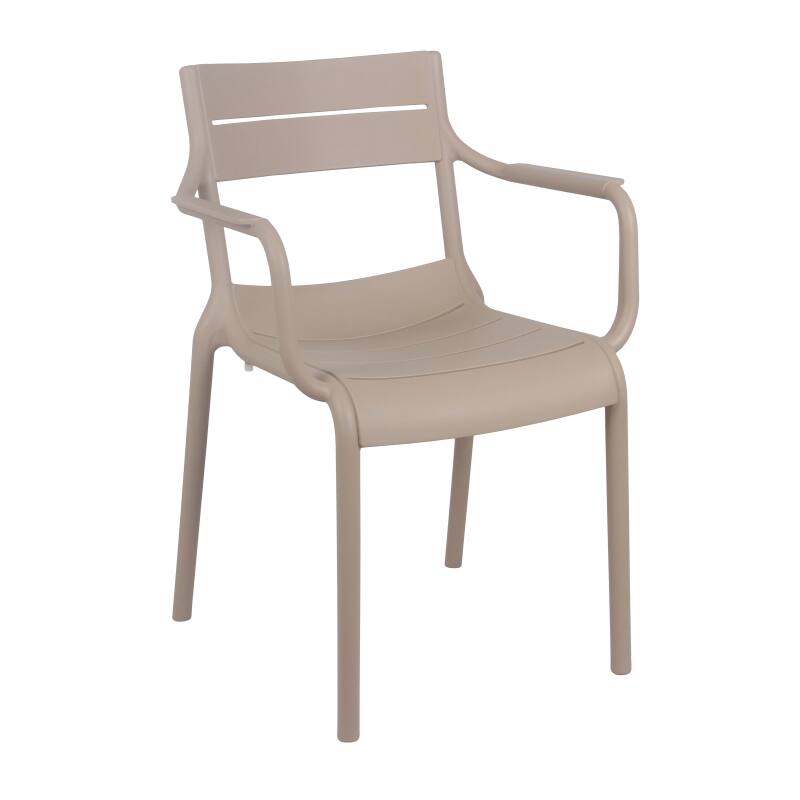 Chaise de terrasse en plastique avec accoudoirs