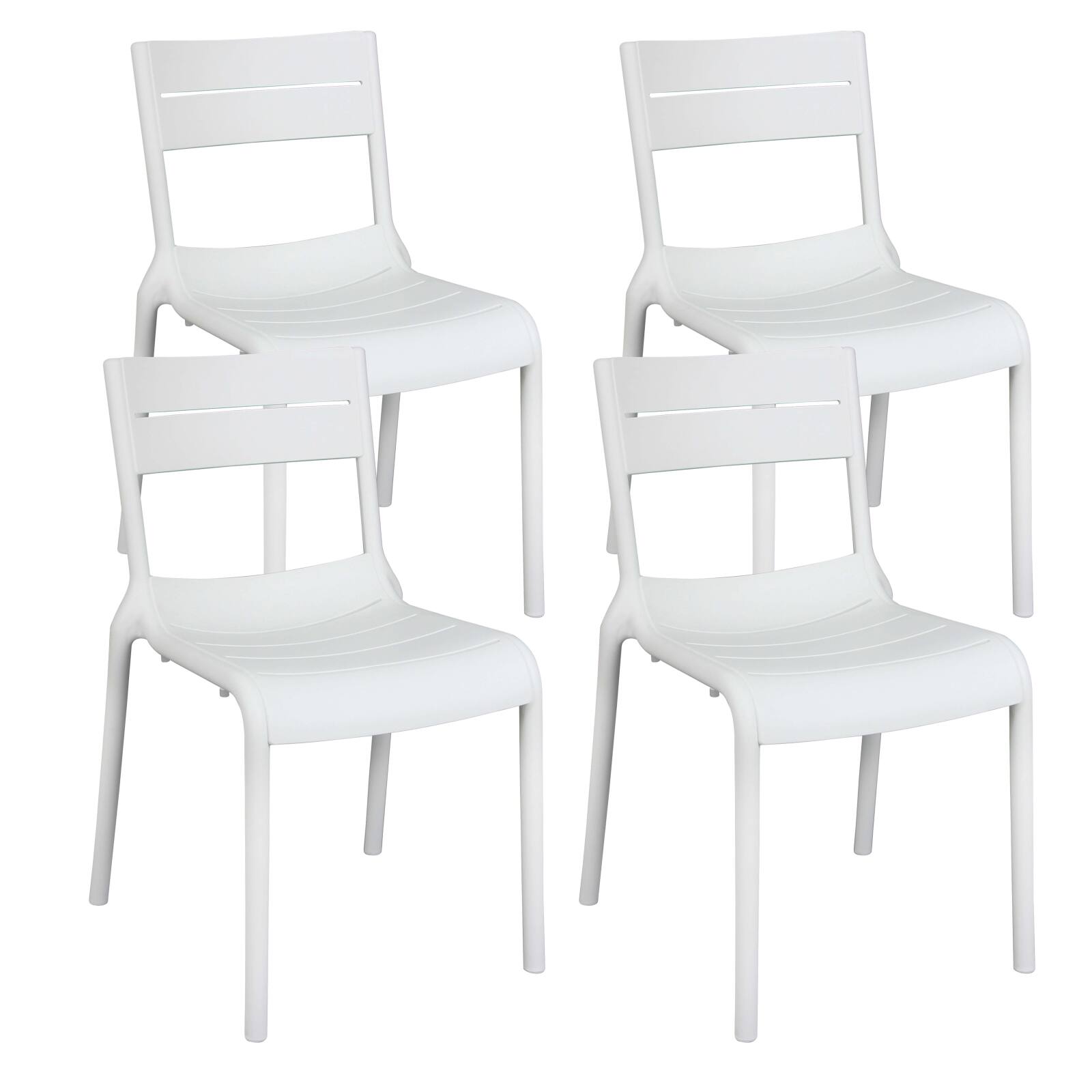 Lot de 4 chaises de terrasse en plastique