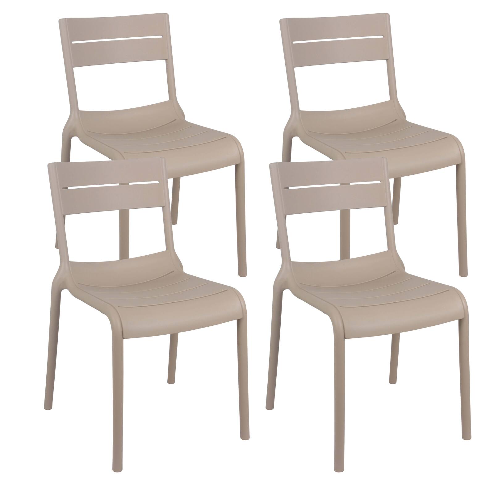 Lot de 4 chaises de terrasse en plastique