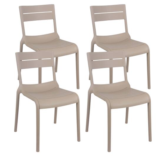 Chaises de terrasse de restaurant en plastique - Lot de 4 | Mobeventpro