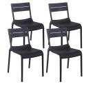 Lot de 4 chaises de terrasse en plastique