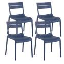 Lot de 4 chaises de terrasse en plastique