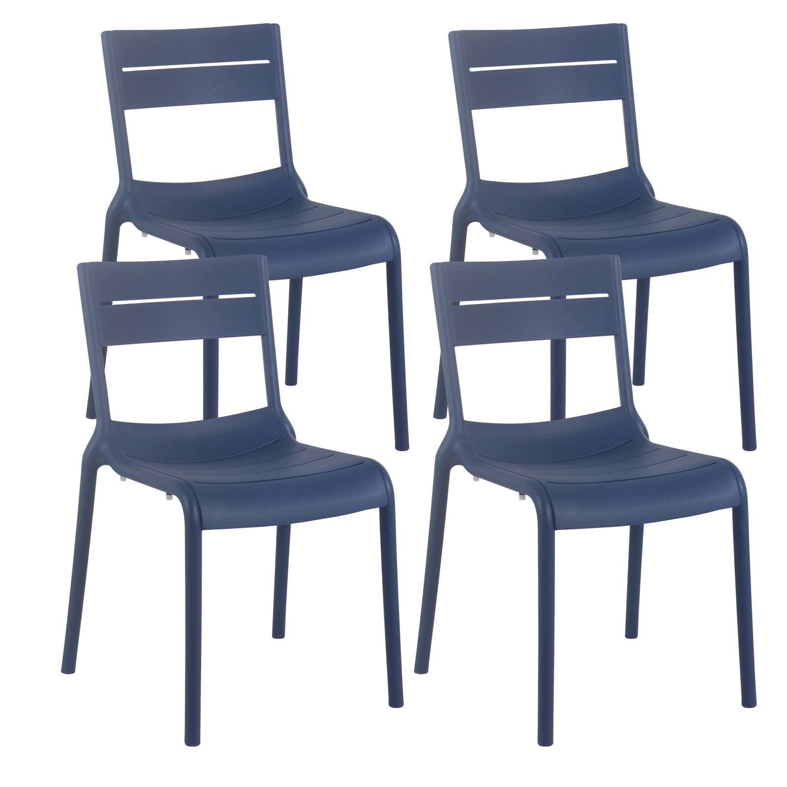 Lot de 4 chaises de terrasse en plastique
