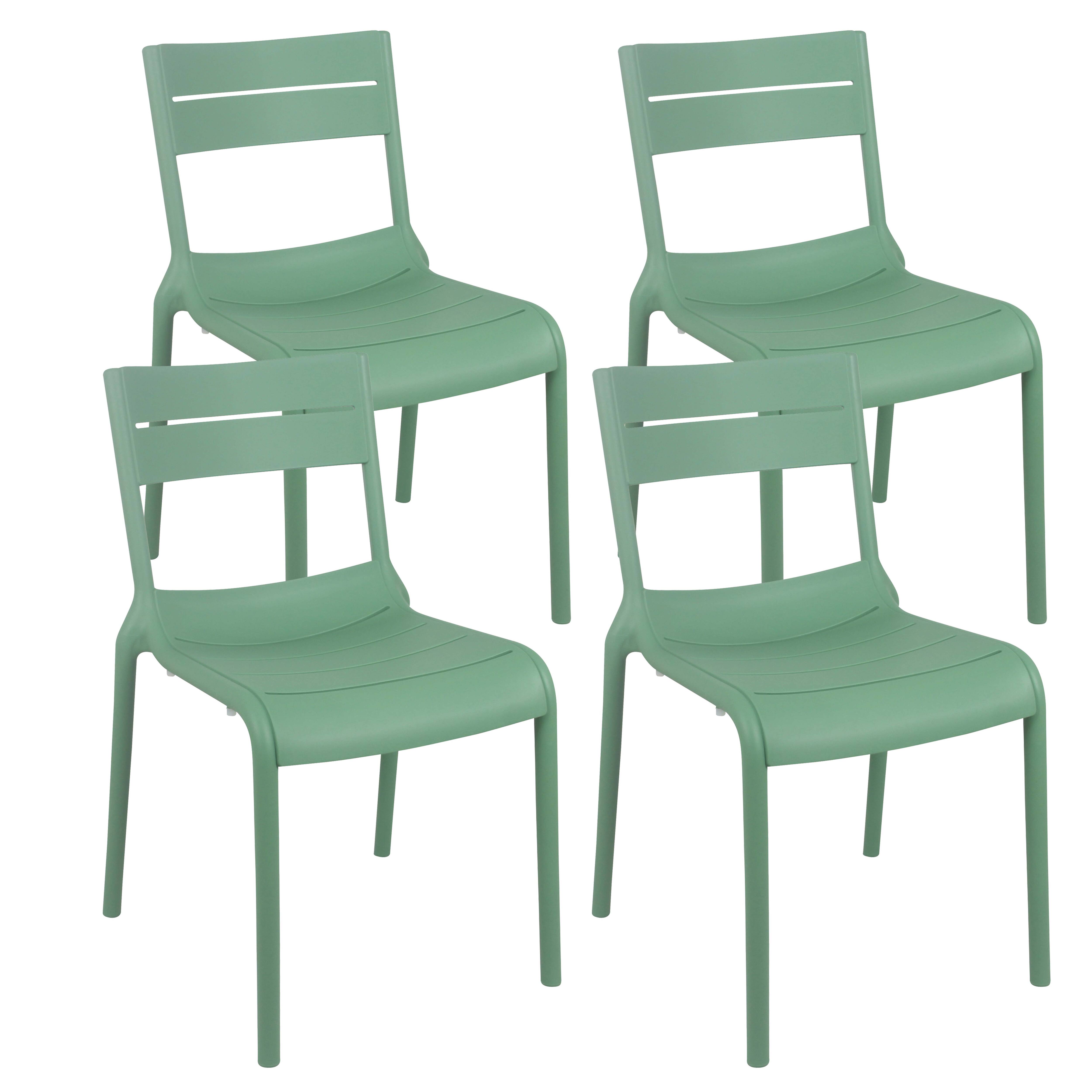 Chaises de terrasse de restaurant en plastique - Lot de 4