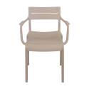 Lot de 4 chaises de terrasse avec accoudoirs en plastique