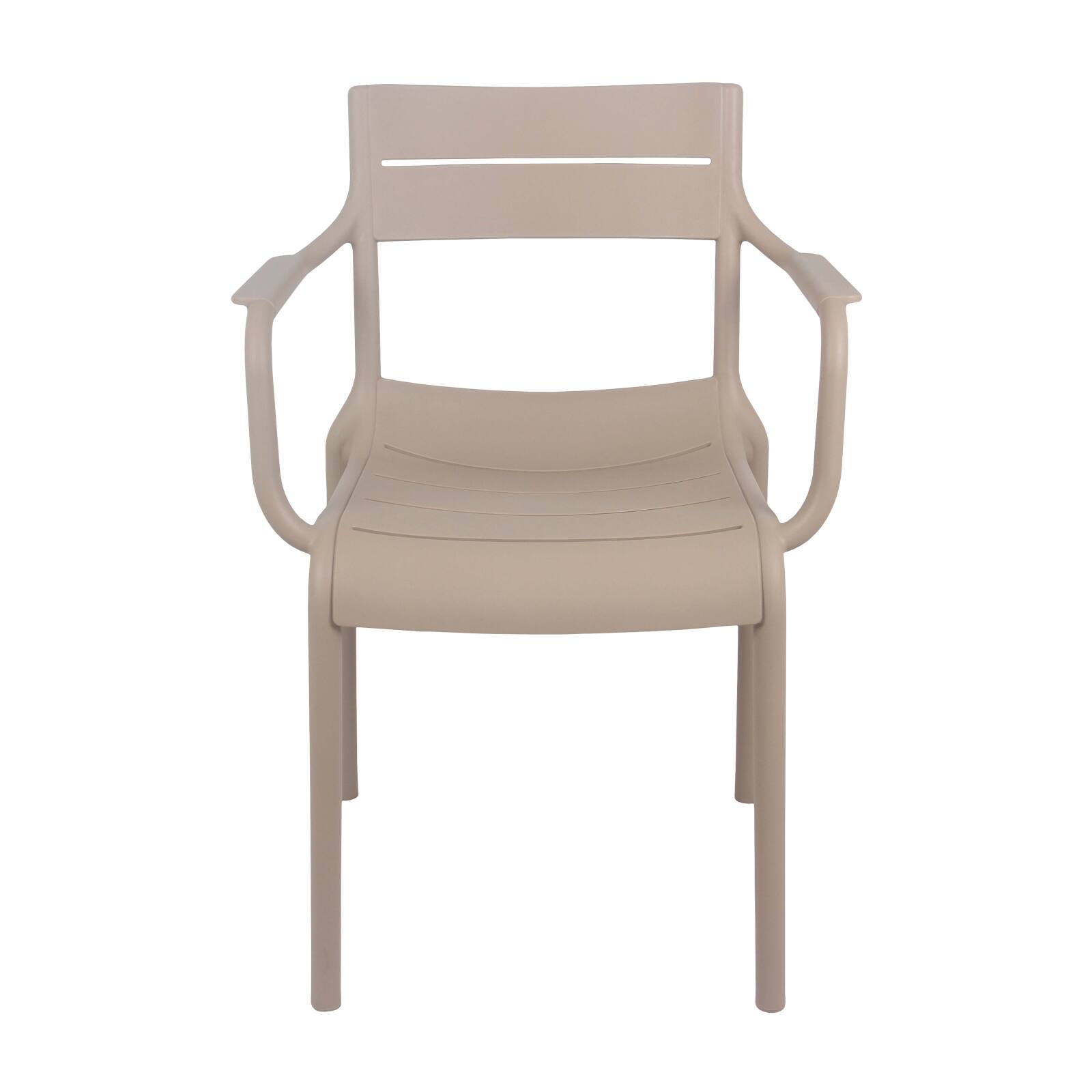 Lot de 4 chaises de terrasse avec accoudoirs en plastique
