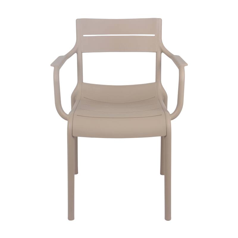 Lot de 4 chaises de terrasse avec accoudoirs en plastique