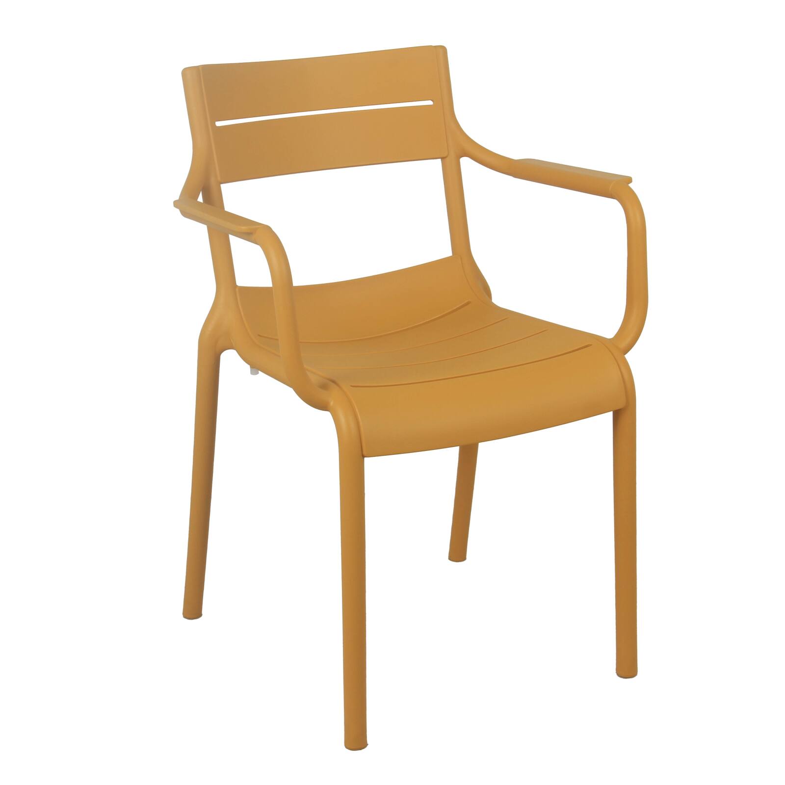Lot de 4 chaises de terrasse avec accoudoirs en plastique