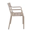 Lot de 4 chaises de terrasse avec accoudoirs en plastique