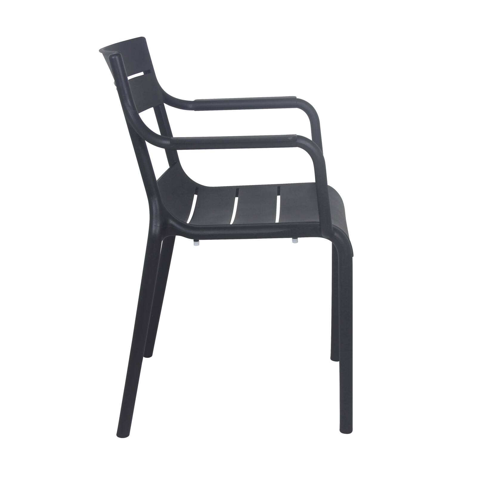 Lot de 4 chaises de terrasse avec accoudoirs en plastique