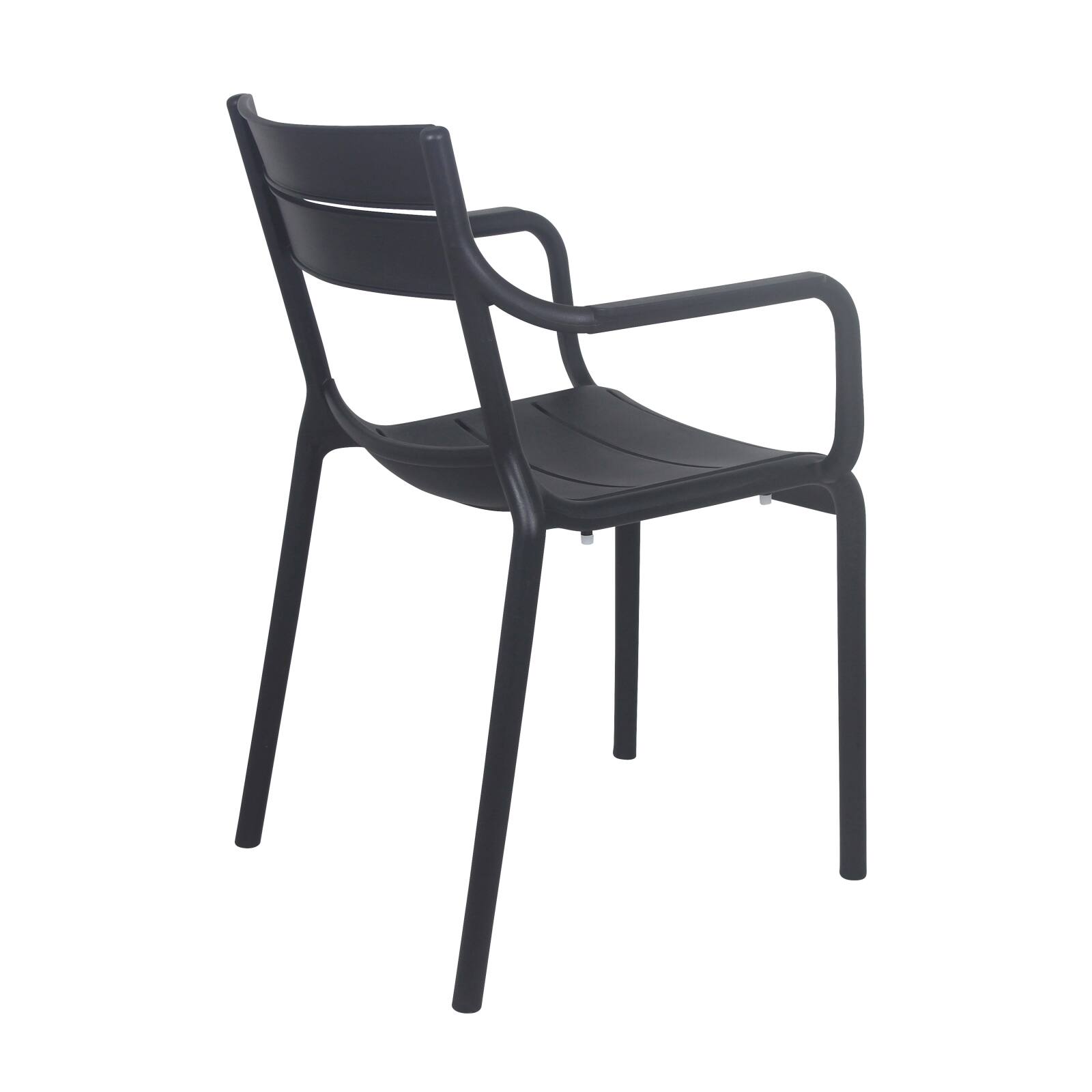Lot de 4 chaises de terrasse avec accoudoirs en plastique