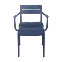 Lot de 4 chaises de terrasse avec accoudoirs en plastique