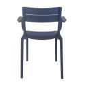 Lot de 4 chaises de terrasse avec accoudoirs en plastique