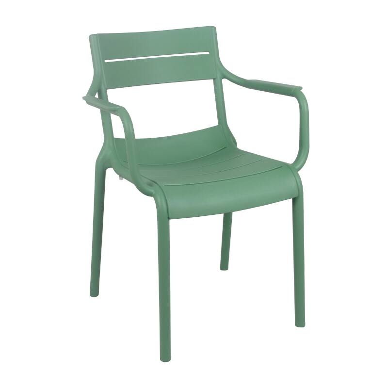 Lot de 4 chaises de terrasse avec accoudoirs en plastique