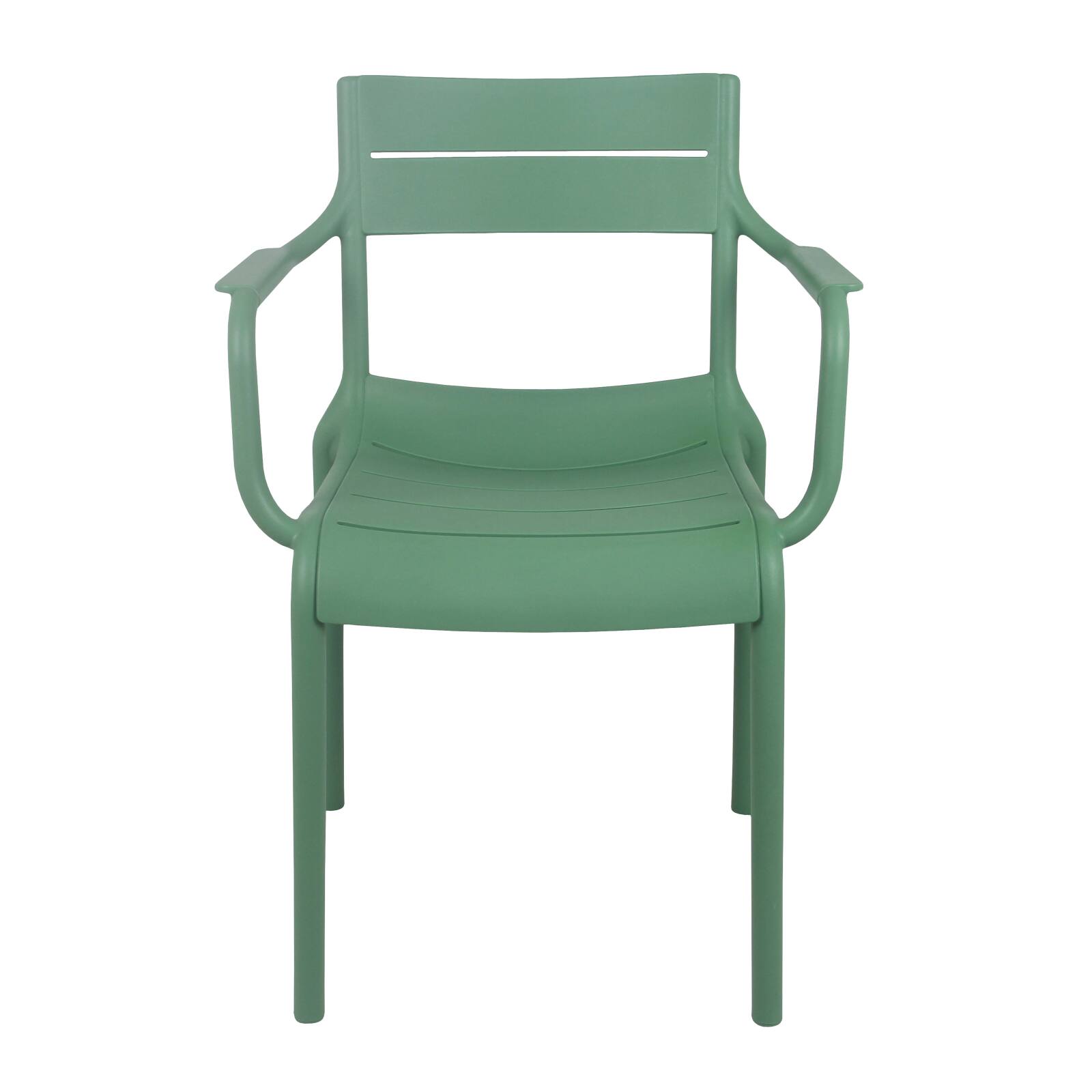 Lot de 4 chaises de terrasse avec accoudoirs en plastique