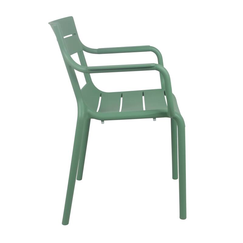 Lot de 4 chaises de terrasse avec accoudoirs en plastique (3/6)