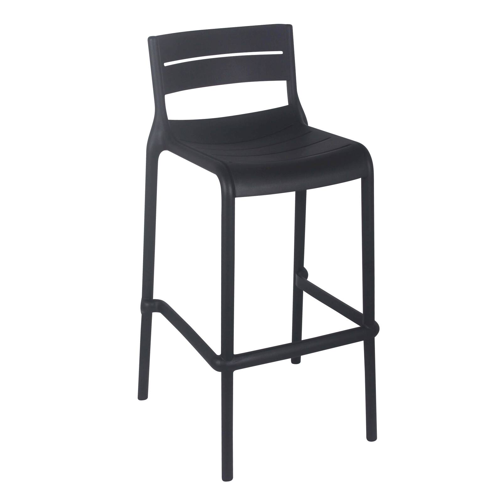 Lot de 4 chaises hautes de terrasse en plastique