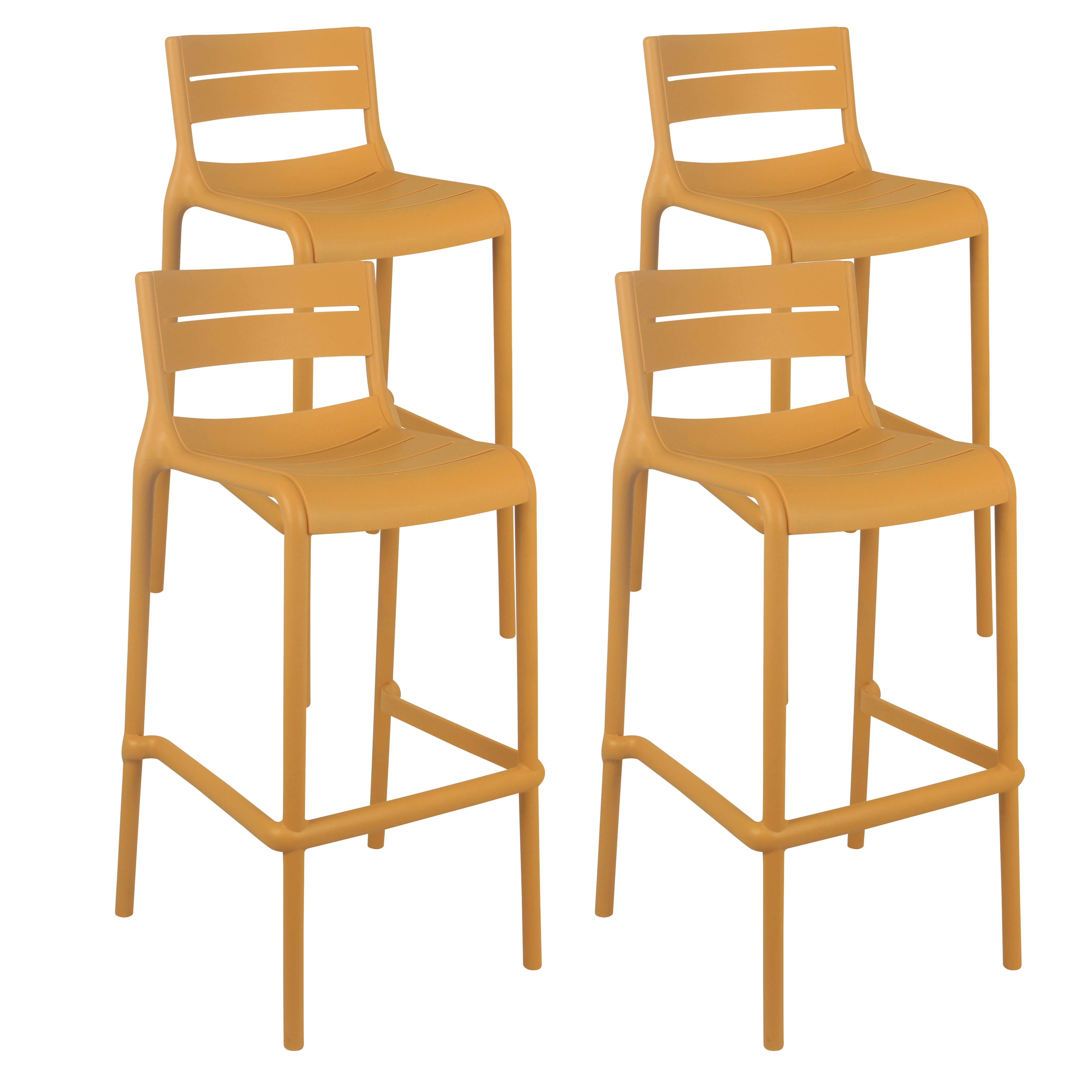 Chaises hautes de restaurant en plastique - Lot de 4