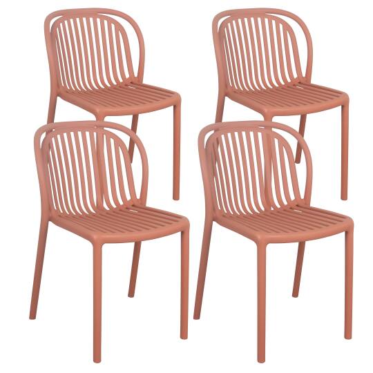 Chaises de terrasse de restaurant en plastique ajourées - Lot de 4 | Mobeventpro
