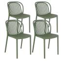 Lot de 4 chaises de terrasse en plastique